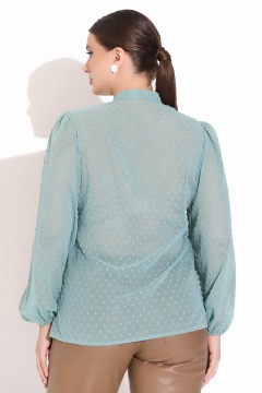 Блузка цвета шалфей с бантом Elza(фото3)