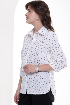 Рубашка белого цвета с принтом Diolche(фото3)