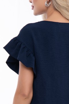 Костюм тёмно-синий с блузкой и брюками LT collection(фото3)