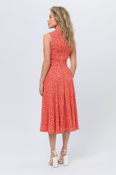 Платье с поясом красного цвета  1001 dress(фото3)