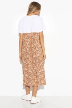Платье коричневое с имитацией сарафана и футболки Charutti(фото4)