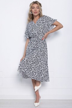 Платье миди чёрно-белое с воланом LT collection(фото2)