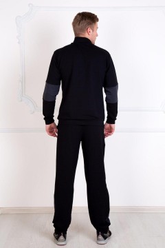 Костюм спортивный чёрный с брюками и курткой 579  Lika Dress men(фото3)