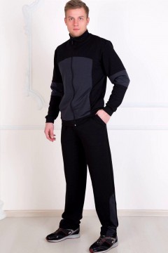 Костюм спортивный чёрный с брюками и курткой 579  Lika Dress men
