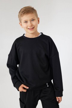 Свитшот чёрного цвета для мальчика 049 ш24 Batik(фото4)