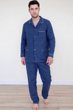 Пижама синяя с принтом 7720