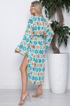 Платье пляжное бирюзовое с принтом LT collection(фото4)