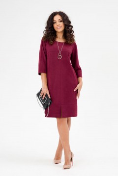 Платье миди вишнёвого цвета с карманами Serenada(фото2)