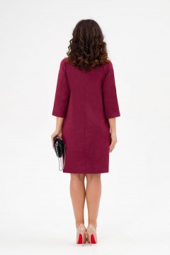 Платье миди вишнёвого цвета с карманами Serenada(фото3)