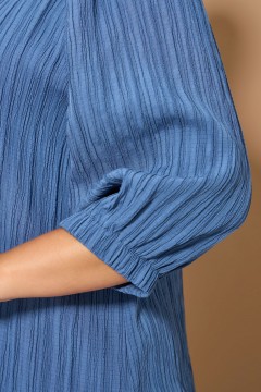 Блузка свободная тёмно-голубого с рукавом три четверти Dora(фото3)