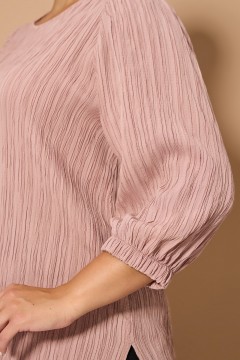 Блузка свободная цвета пудры с рукавом три четверти Dora(фото3)