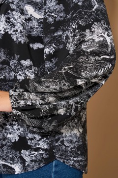 Блузка чёрная с объёмными рукавами Dora(фото3)