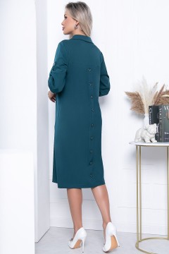 Платье миди зелёного цвета с карманами LT collection(фото6)