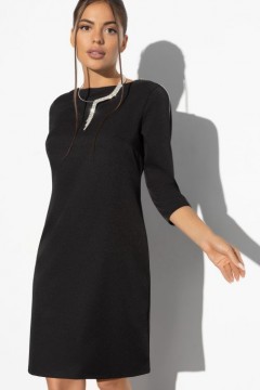 Платье чёрное с рукавами три четверти Charutti