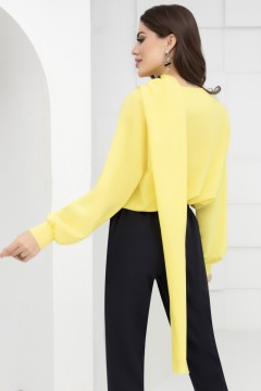 Блузка жёлтая с акцентным шарфом Charutti(фото4)