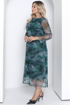 Платье длинное зелёного цвета из сетки Agata(фото3)