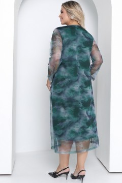 Платье длинное зелёного цвета из сетки Agata(фото4)