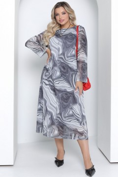 Платье длинное серого цвета из сетки Agata