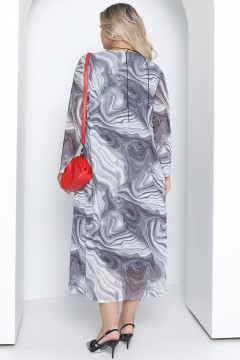 Платье длинное серого цвета из сетки Agata(фото5)