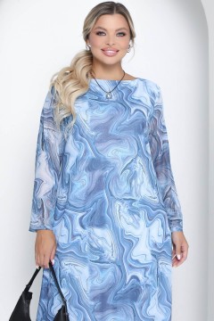 Платье длинное голубого цвета из сетки Agata(фото2)