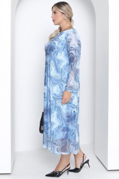 Платье длинное голубого цвета из сетки Agata(фото3)
