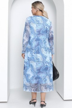 Платье длинное голубого цвета из сетки Agata(фото4)