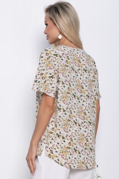 Блуза бежевая с цветочным принтом LT collection(фото4)
