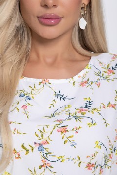 Блуза молочного цвета с цветочным принтом LT collection(фото3)