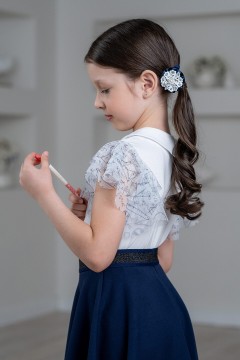 Блузка белая для девочки ТБ-2302-153 Alolika(фото2)