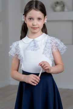 Блузка белая для девочки ТБ-2302-153 Alolika