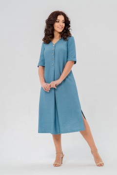 Платье синее с карманами Serenada(фото2)