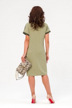 Платье повседневное зелёного цвета с коротким рукавом Serenada(фото4)