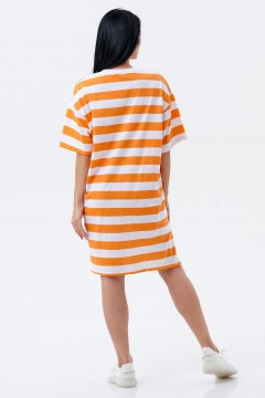 Платье домашнее в оранжевую полоску 9980 Lika Dress(фото3)