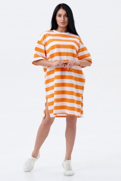 Платье домашнее в оранжевую полоску 9980 Lika Dress(фото2)