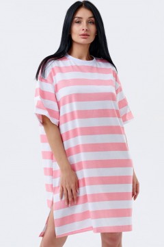 Платье домашнее в розовую полоску 9984 Lika Dress