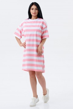 Платье домашнее в розовую полоску 9984 Lika Dress(фото2)