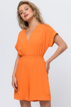 Комбинезон оранжевый с карманами 1001 dress