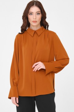 Блуза с бантовой складкой оранжевого цвета Priz