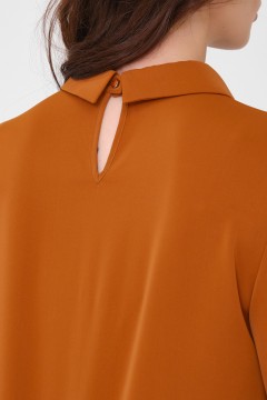 Блуза с бантовой складкой оранжевого цвета Priz(фото4)