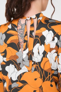 Блузка из шёлковой ткани с принтом Priz(фото5)