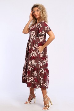 Платье домашнее коричневое с принтом 49636 Натали(фото2)