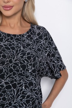 Блуза чёрная с принтом LT collection(фото3)