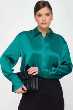 Блуза с длинным рукавом сине-зелёного цвета Priz