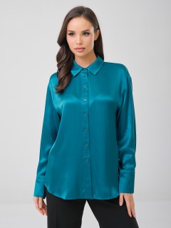 Блуза с длинным рукавом сине-зелёного цвета Priz(фото3)