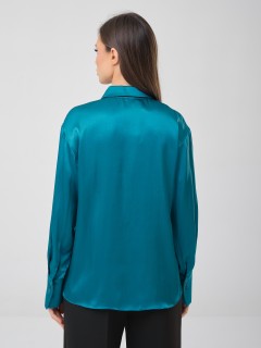 Блуза с длинным рукавом сине-зелёного цвета Priz(фото6)