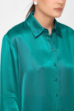 Блуза с длинным рукавом сине-зелёного цвета Priz(фото3)