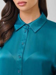 Блуза с длинным рукавом сине-зелёного цвета Priz(фото4)