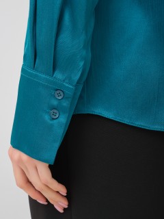 Блуза с длинным рукавом сине-зелёного цвета Priz(фото5)