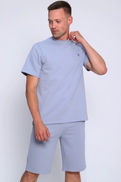 Костюм серо-голубой с шортами и футболкой 49861