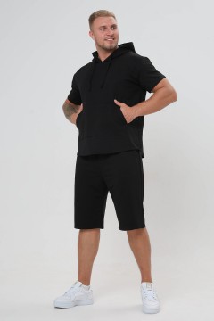 Костюм чёрный с шортами и кофтой 49848 Натали men(фото2)